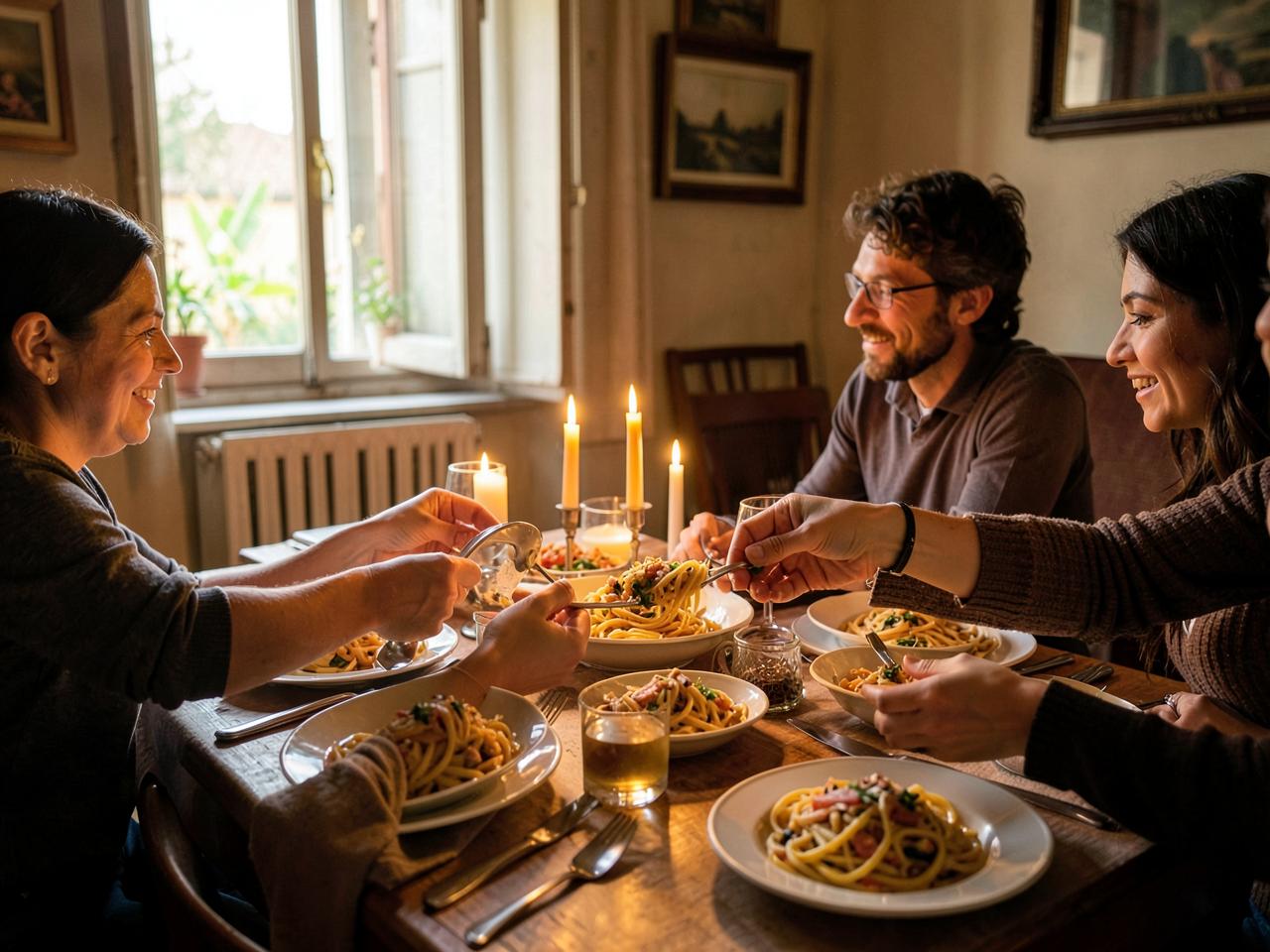 Pasta fatta a mano e tavolata lunga