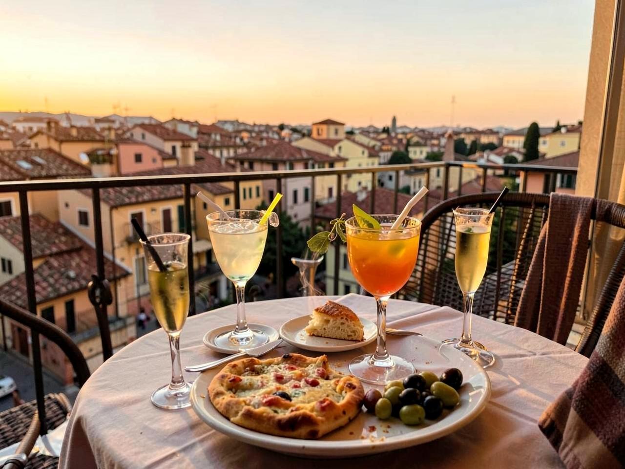 Aperitivo in terrazza sui tetti